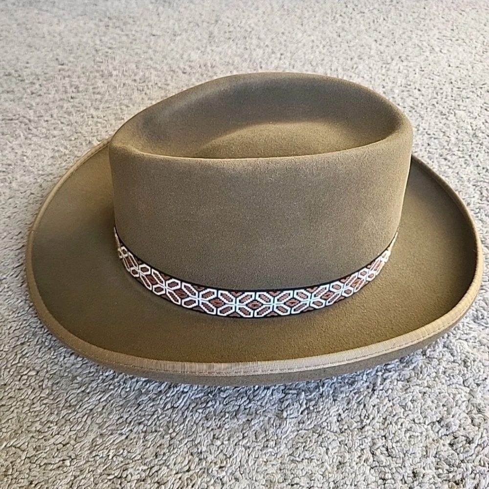 Vintage Stetson Cowboy Hat 7 1/8 Brown 2X Beaver Fur Eddie Bauer Collab USA Made - Picture 4 of 12